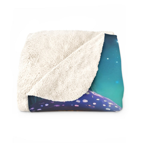 Mushroom Forest Sherpa Fleece Blanket